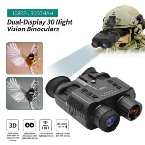 NV8000 3D Night Vision Binoculars Goggles Infrared Digital Head Mount Built-in Battery Rechargeable Camping Equipment