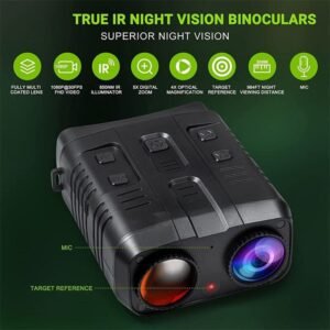5X Digital Night Vision Binoculars Device 1080P HD 3W Infrared Night Vision Goggles Recorder Full Dark For Wild Camping