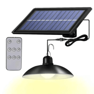 Solar Pendant Light Indoor Outdoor Solar Powered LED Shed Light Barn Lights With Remote Control For Garage Garden Porch