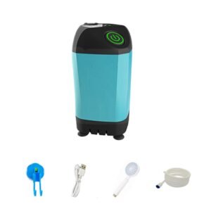 Portable Electric Shower Pump Outdoor Camping Shower IPX7 Waterproof with Digital Display for Camping Hiking Backpacking Travel